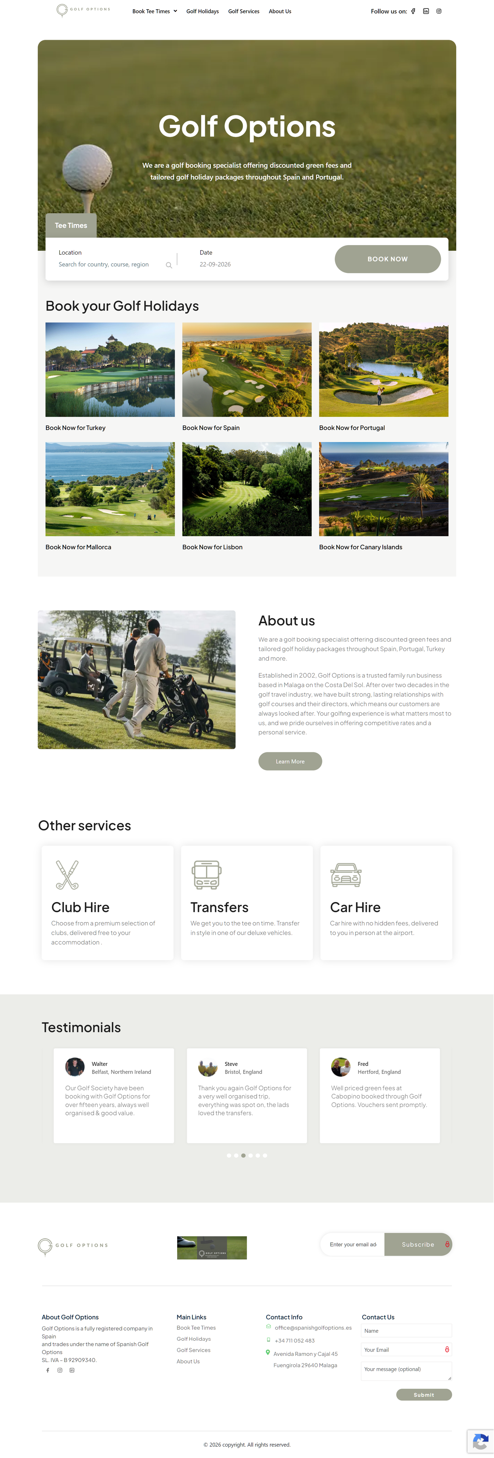 Spanish Golf Options – Golf Holiday & Luxury Resort Booking Platform
